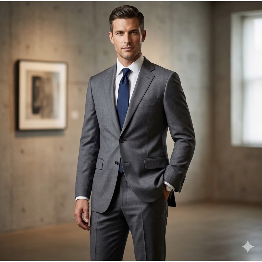 Hickey Freeman Traveler Blazer Mens 42 Reg Gray Worsted Wool Two Button USA Made